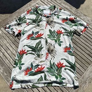 Denim & Flower Hawaiian Shirt
